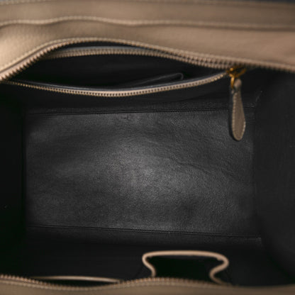 Celine Drummed Calfskin Mini Bi-Color Luggage Navy Dune 5 of 8