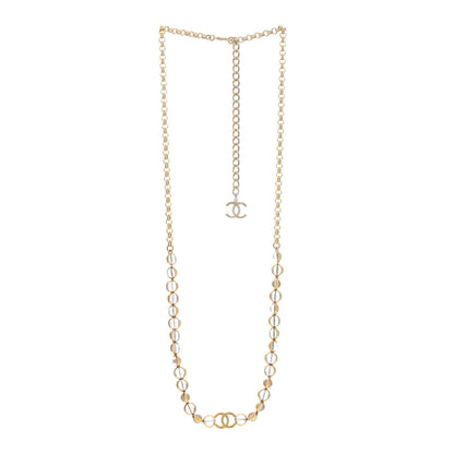 Chanel Metal Crystal CC Long Necklace Gold 3 of 5