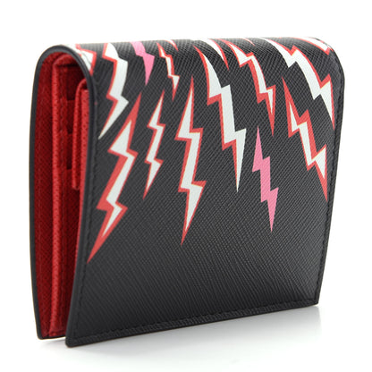 Prada X UNIVERSAL STUDIOS Saffiano Thunder Frankenstein Print Coin Case Card Holder Wallet Lacca 3 of 7