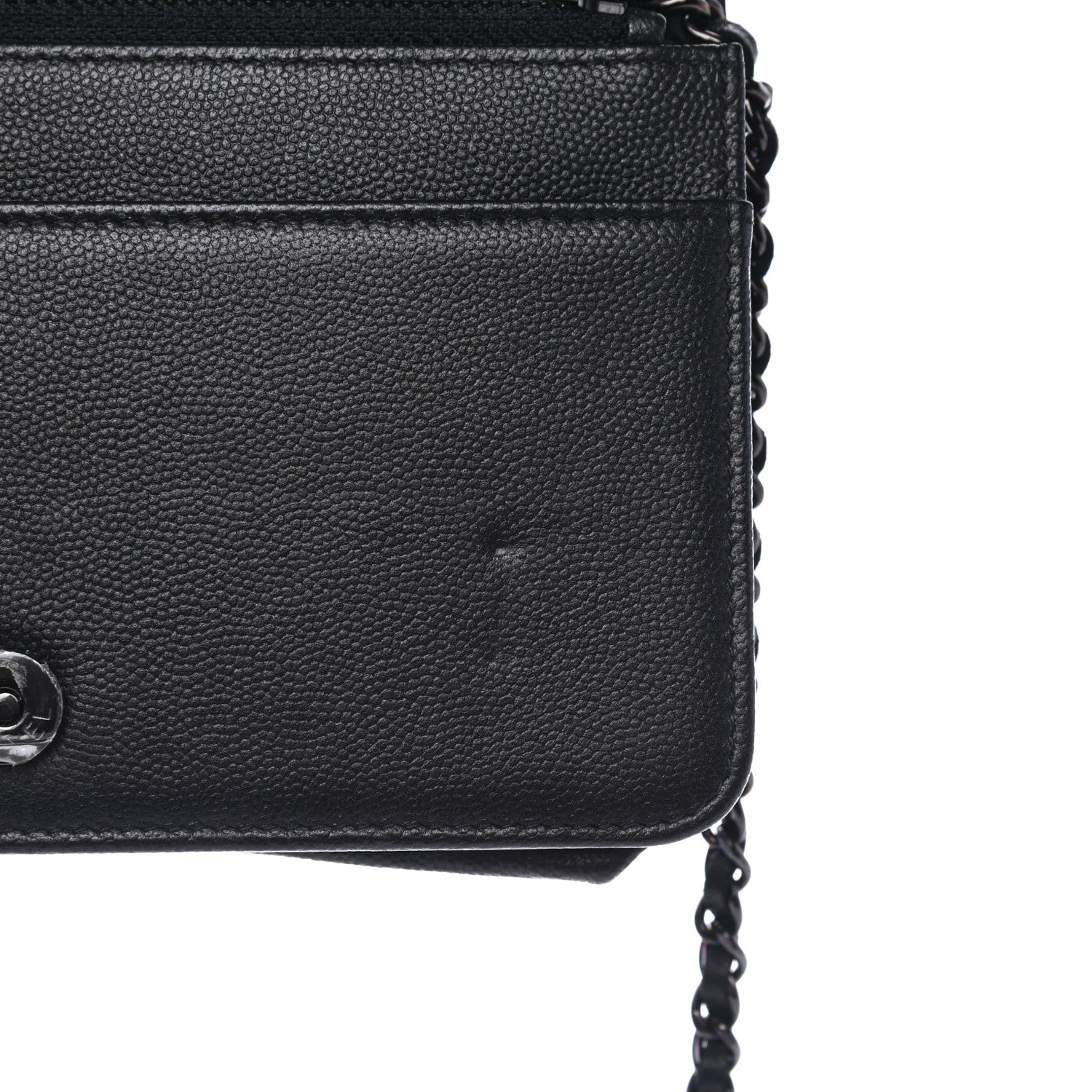 Chanel Caviar Quilted Boy Wallet On Chain WOC So Black 12 of 13