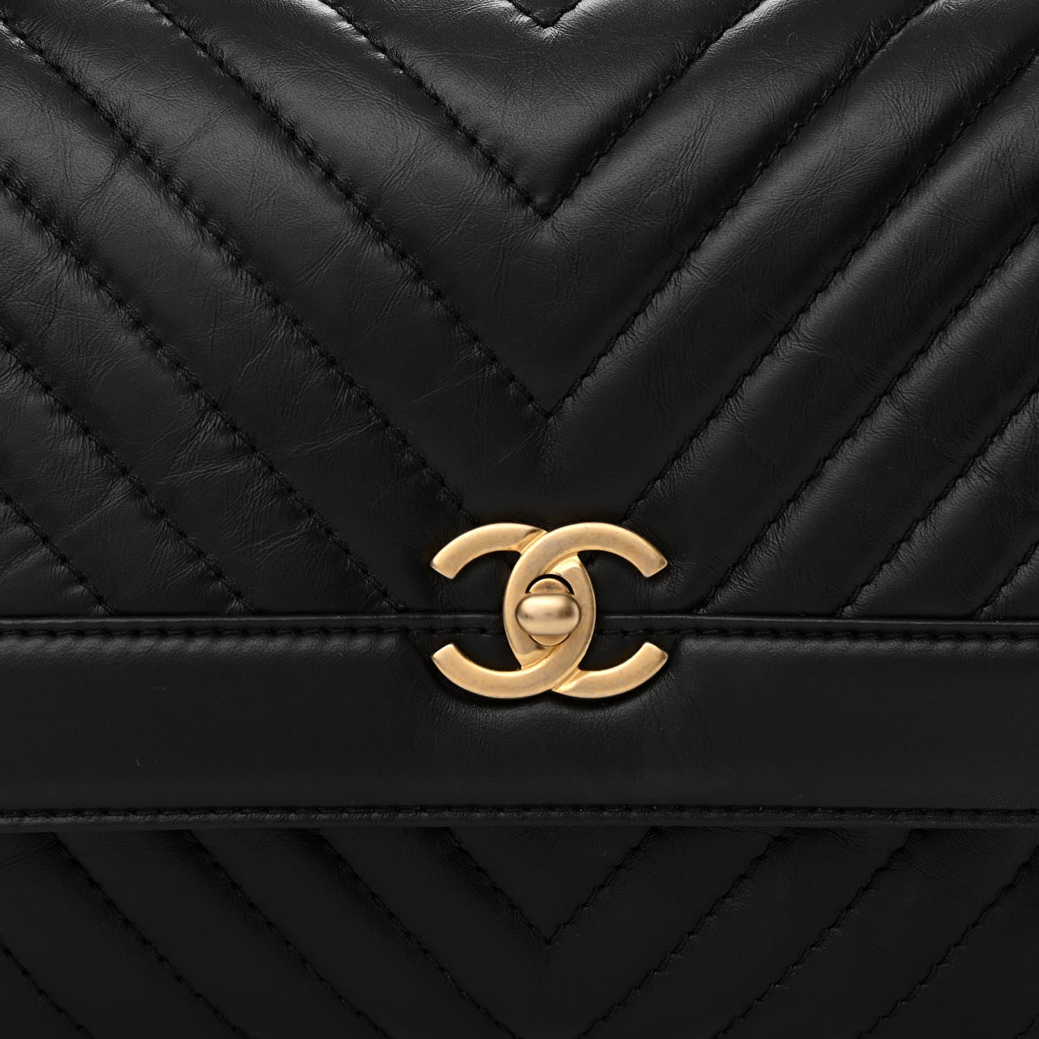 Chanel Calfskin Chevron Quilted Top Handle Flap Black 10 of 12