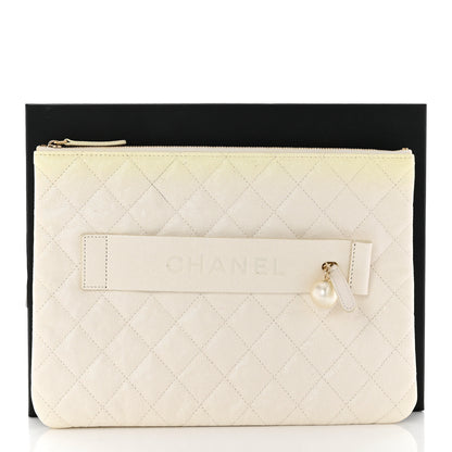 Chanel Iridescent Caviar Medium Night by the C Pouch Clutch White 8 of 8
