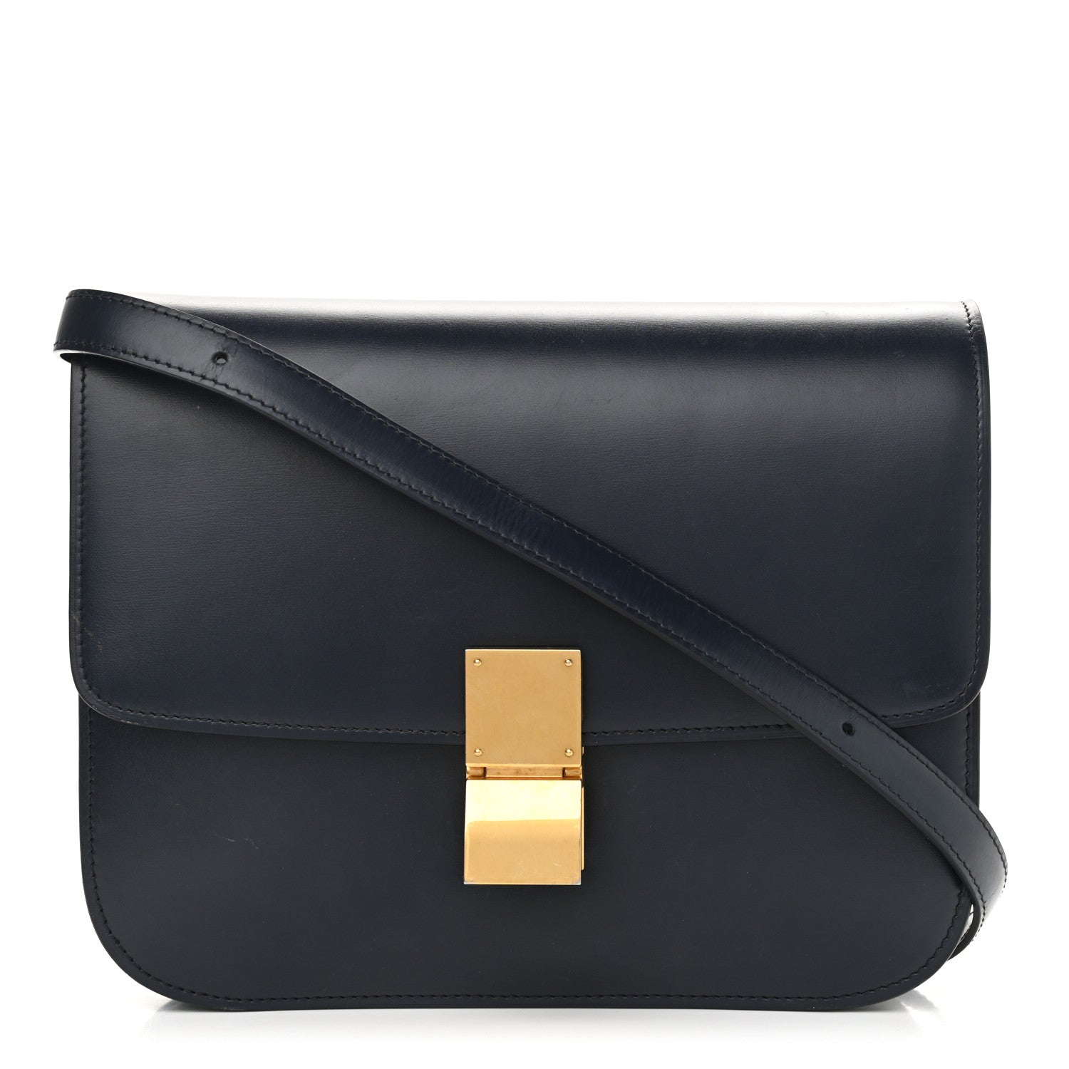 Celine Box Calfskin Medium Classic Box Flap Bag Navy 1 of 11
