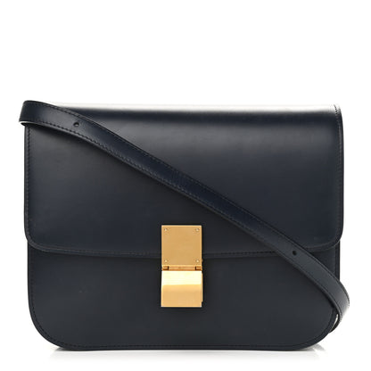 Celine Box Calfskin Medium Classic Box Flap Bag Navy 1 of 11