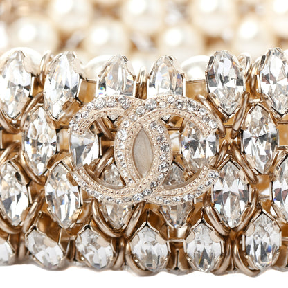 Chanel Pearl Crystal CC Choker Necklace Gold 4 of 5