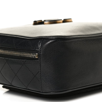 Chanel Shiny Calfskin Goatskin Quilted Coco Curve Vanity Black 9 of 10