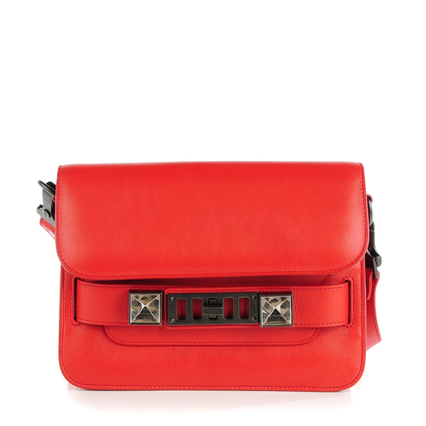 Calfskin Mini PS11 Classic Shoulder Bag Fire Red
