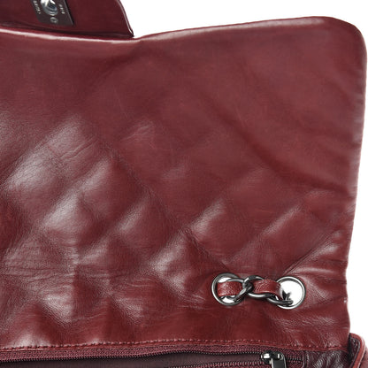 Chanel Lambskin Quilted Jumbo Single Flap Dark Red 16 of 22