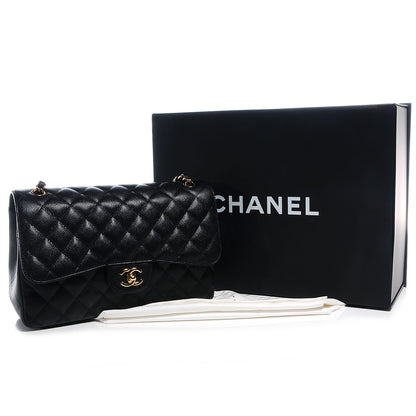 Chanel Caviar Quilted Jumbo Double Flap Black 5 of 9