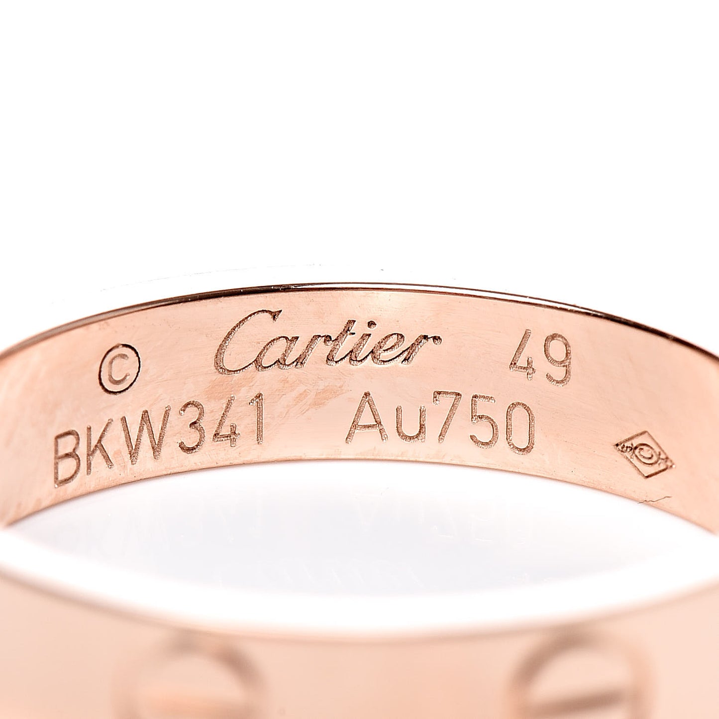 18K Pink Gold 3.5mm LOVE Wedding Band Ring 49 4.75
