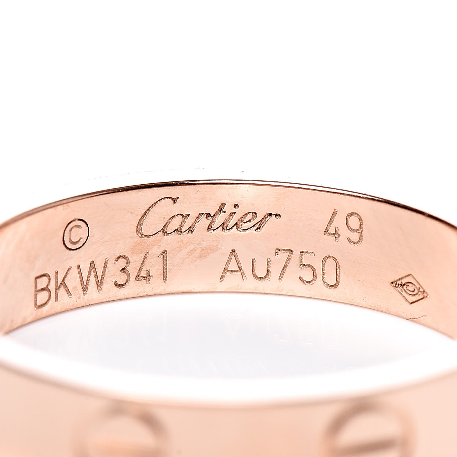 Cartier 18K Pink Gold 3.5mm LOVE Wedding Band Ring 49 4.75 4 of 4