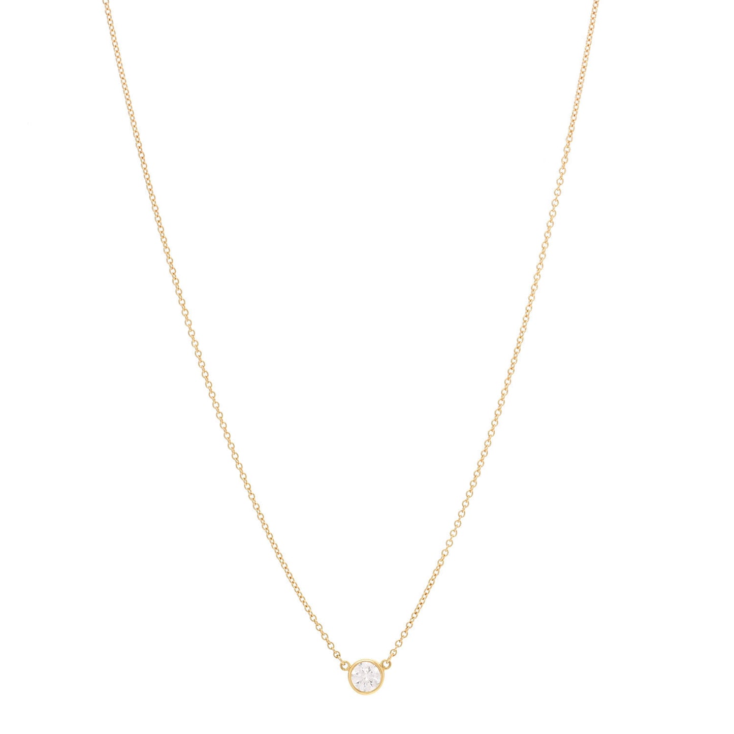 18K Yellow Gold Diamond .36ct Elsa Peretti Diamonds by the Yard Pendant Necklace