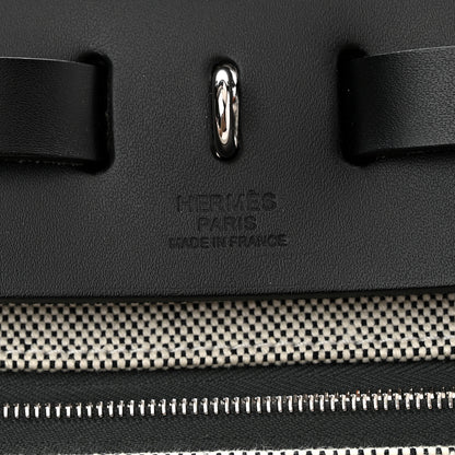 Hermes Toile H Berline Vache Hunter Herbag Zip PM 31 Ardoise Black Ecru 7 of 12