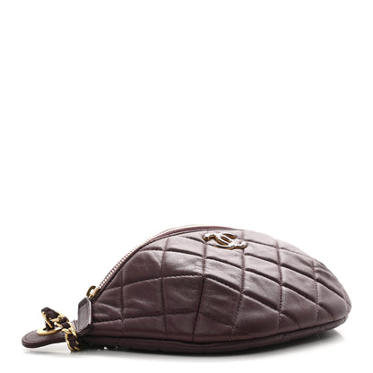 Chanel Shiny Lambskin Enamel Quilted Waist Bag Fanny Pack Burgundy 4 of 10