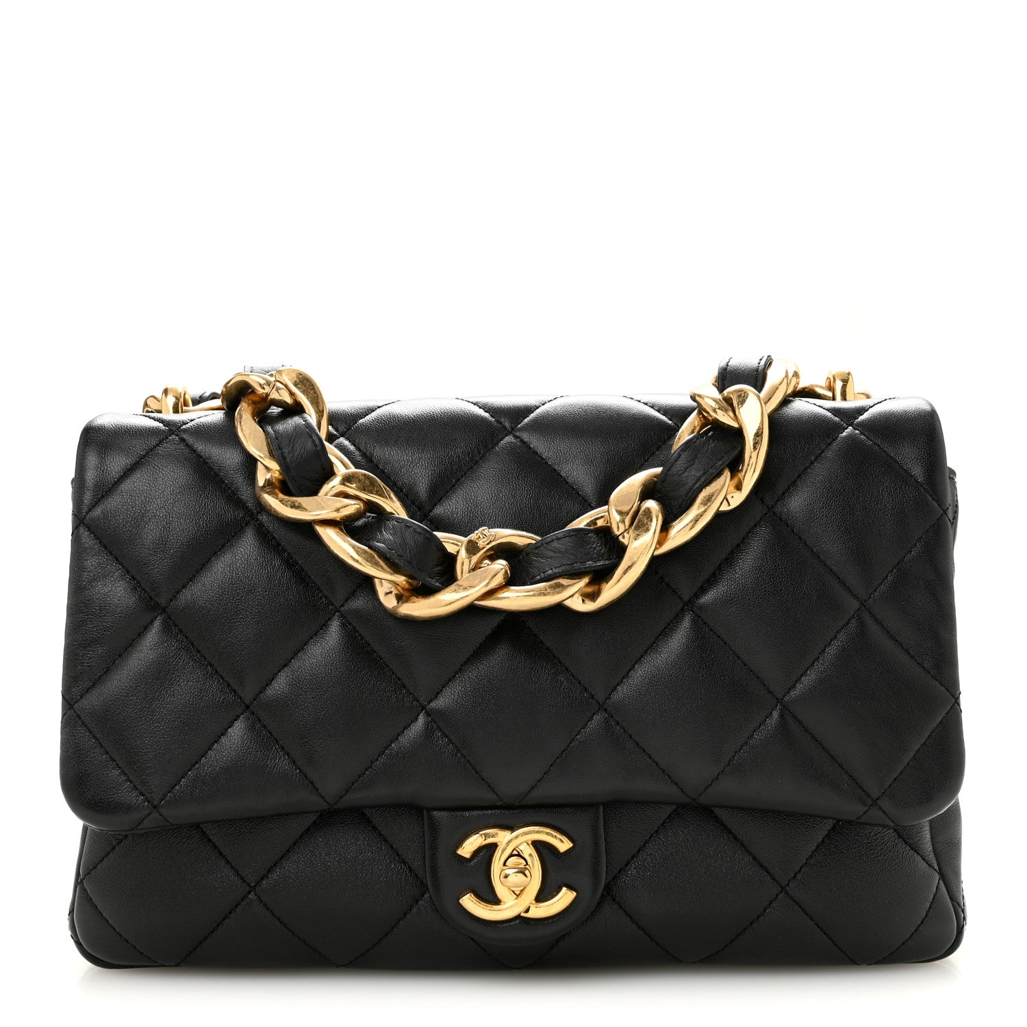 Chanel Lambskin Quilted Large CC Funky Town Flap Black 1 of 12
