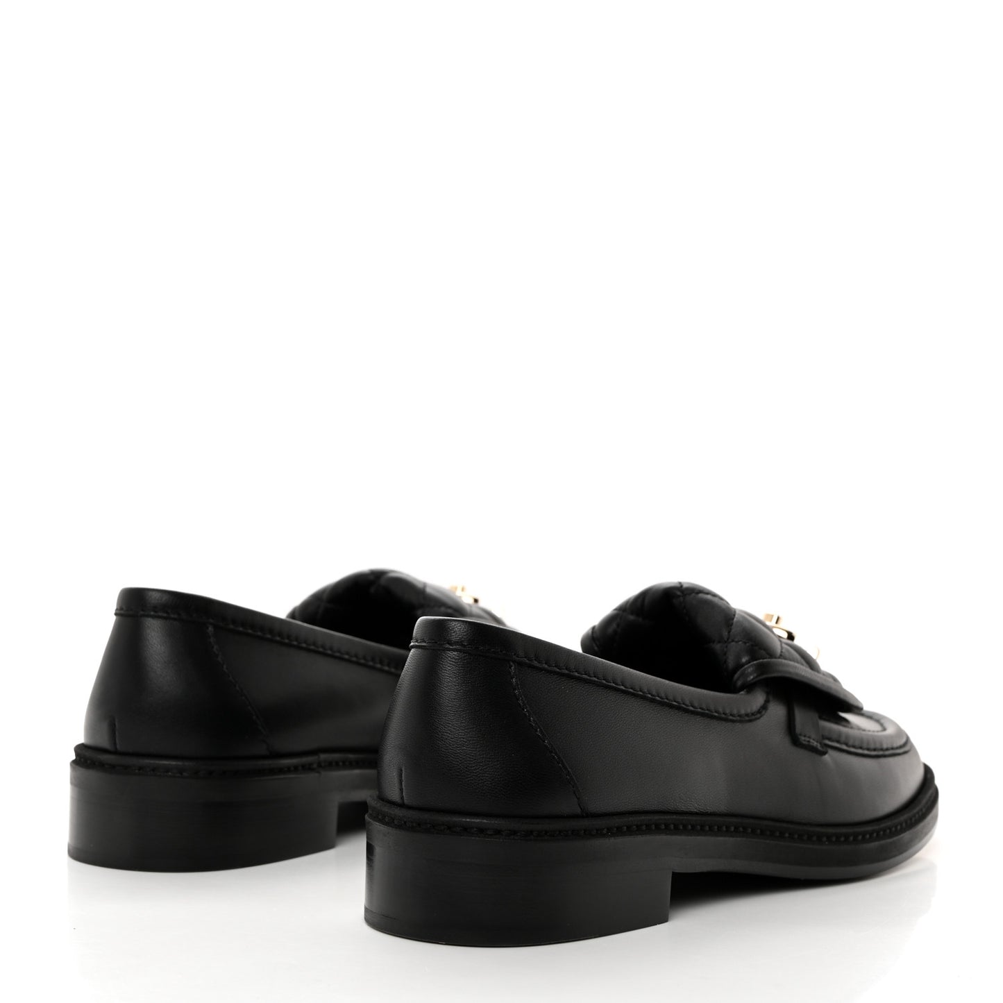 Lambskin Quilted CC Turnlock Loafers 37.5 Black