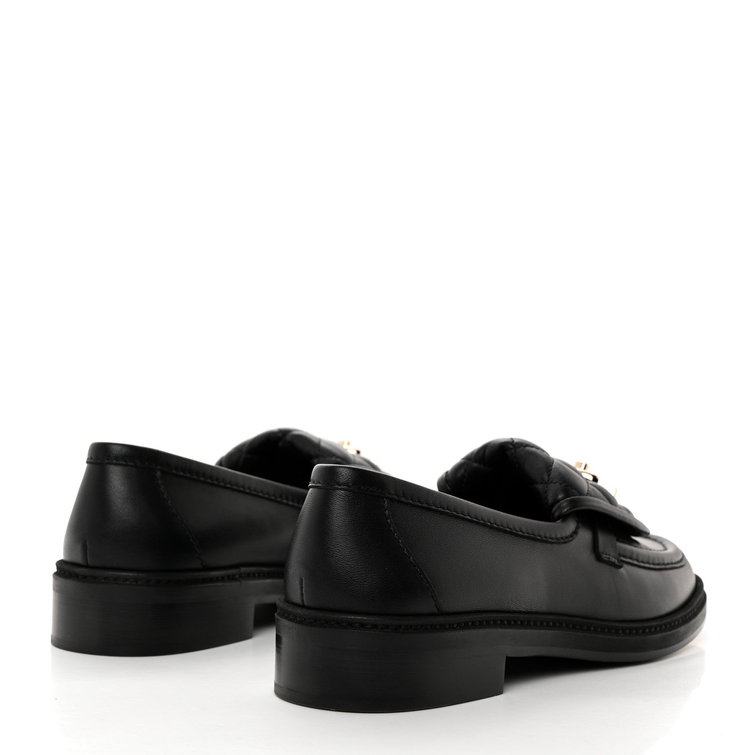 Chanel Lambskin Quilted CC Turnlock Loafers 37.5 Black 4 of 9