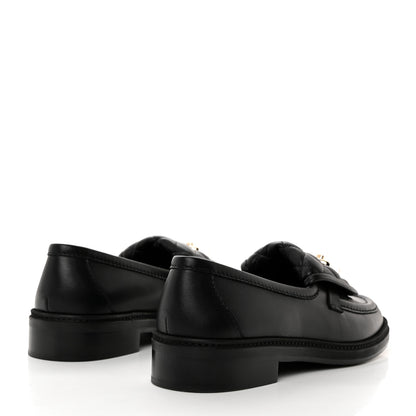 Chanel Lambskin Quilted CC Turnlock Loafers 37.5 Black 4 of 9