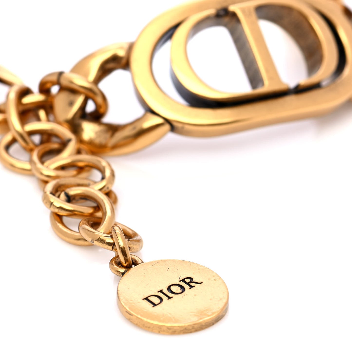 Metal CD Chain Bracelet Gold