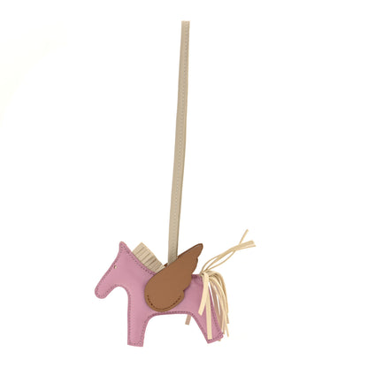Hermes Milo Lambskin Grigri Rodeo Pegase Horse Bag Charm PM Mauve Sylvestre Craie Chai 1 of 4