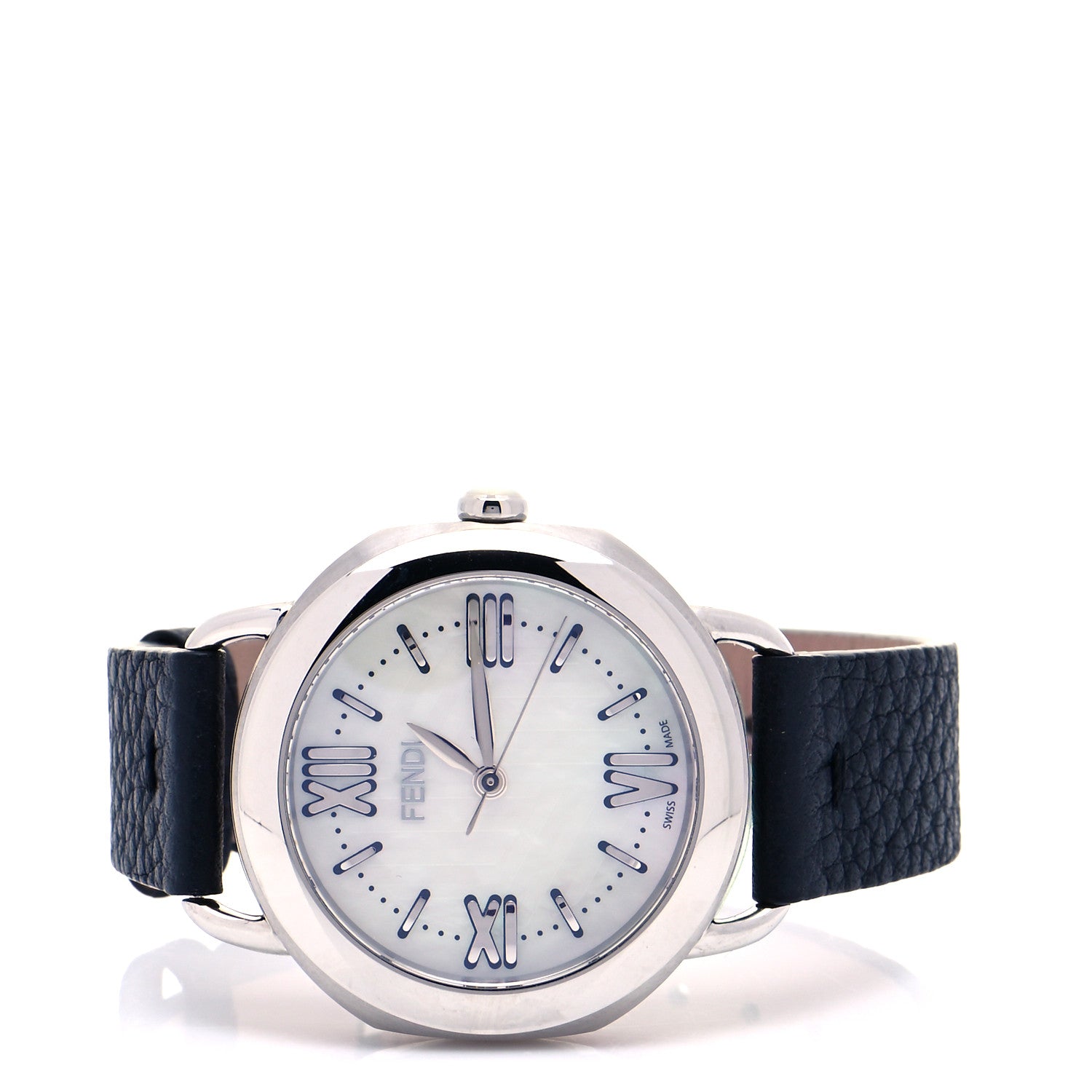 Fendi Stainless Steel Calfskin Mother of Pearl 37mm Selleria Quartz Watch 2 of 7