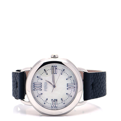 Fendi Stainless Steel Calfskin Mother of Pearl 37mm Selleria Quartz Watch 2 of 7