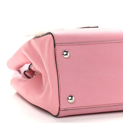 Fendi Vitello Elite Flamingo Mink Monster Charm Petite 2Jours Tote Pink Multicolor 9 of 11