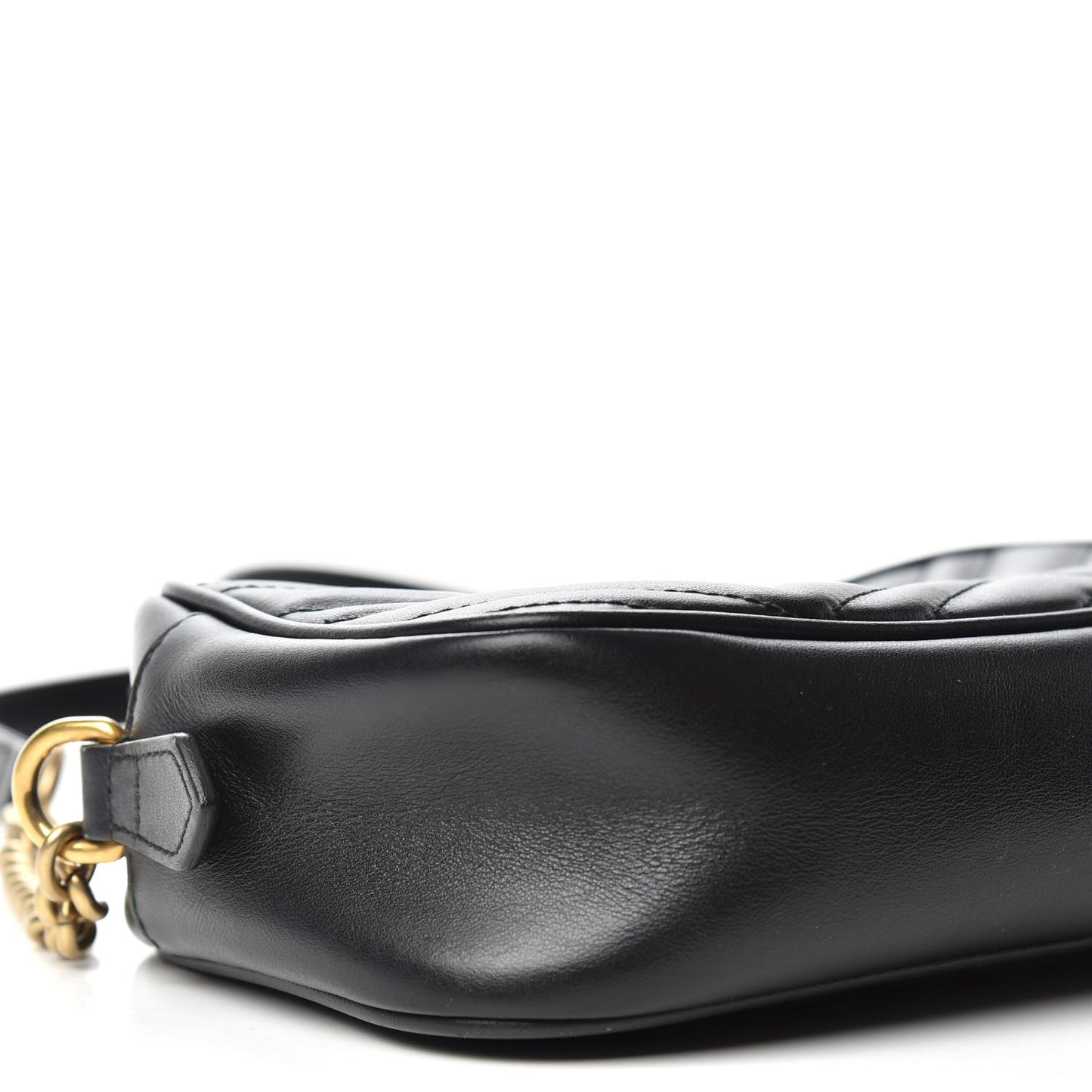 Calfskin Matelasse Small GG Marmont Chain Shoulder Bag Black