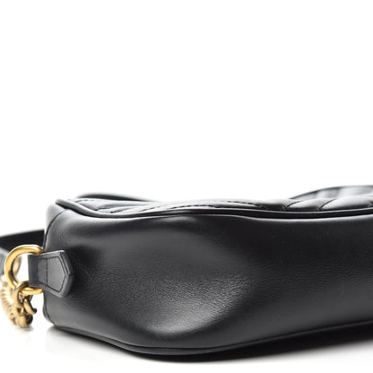 Gucci Calfskin Matelasse Small GG Marmont Chain Shoulder Bag Black 9 of 11