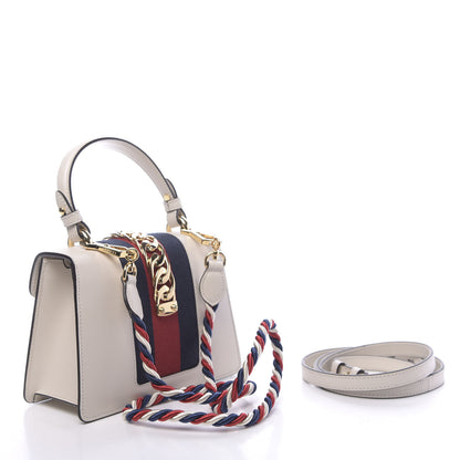 Gucci Calfskin Mini Sylvie Top Handle Bag White 3 of 10