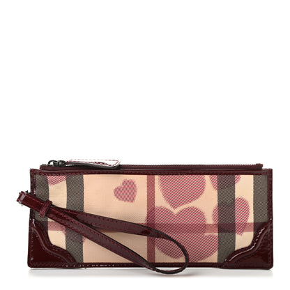 Burberry Nova Check Heart Wristlet Berry Red 1 of 10