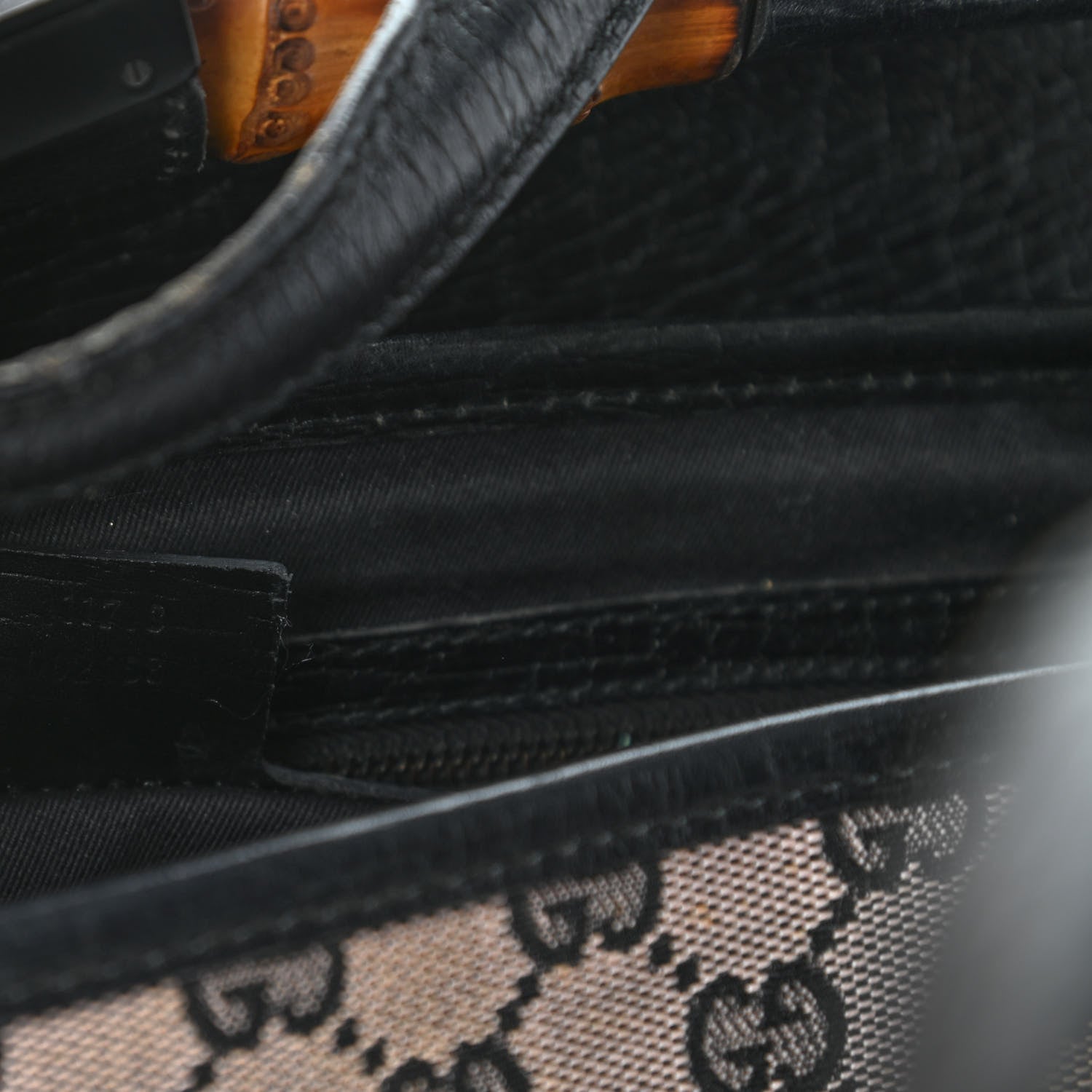 Gucci Monogram Bamboo Bullet Handbag Black 9 of 13