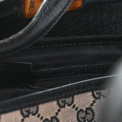 Gucci Monogram Bamboo Bullet Handbag Black 9 of 13