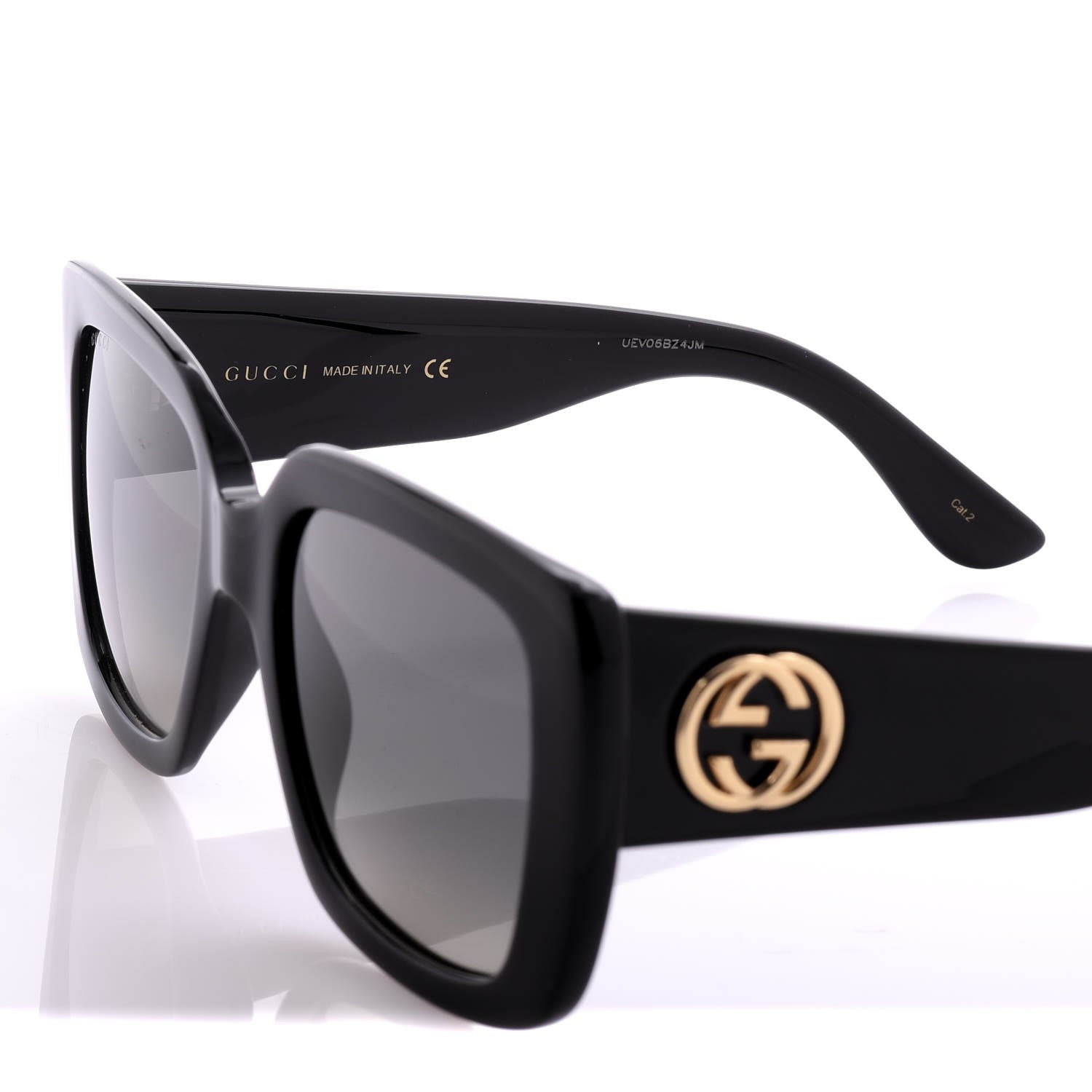 Gucci Acetate Square Frame Sunglasses GG 0141/S Black 6 of 8