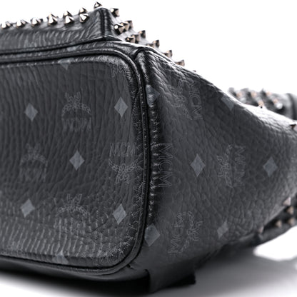 MCM Visetos Swarovski Studded Small Diamond Backpack Black 8 of 8