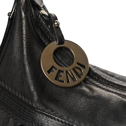 Fendi Vitello FF Perforated Chef Hobo Black 10 of 11