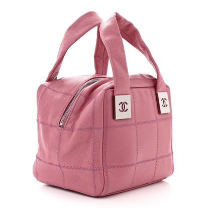 Chanel Caviar Square Stitched Bowler Pink 3 of 10
