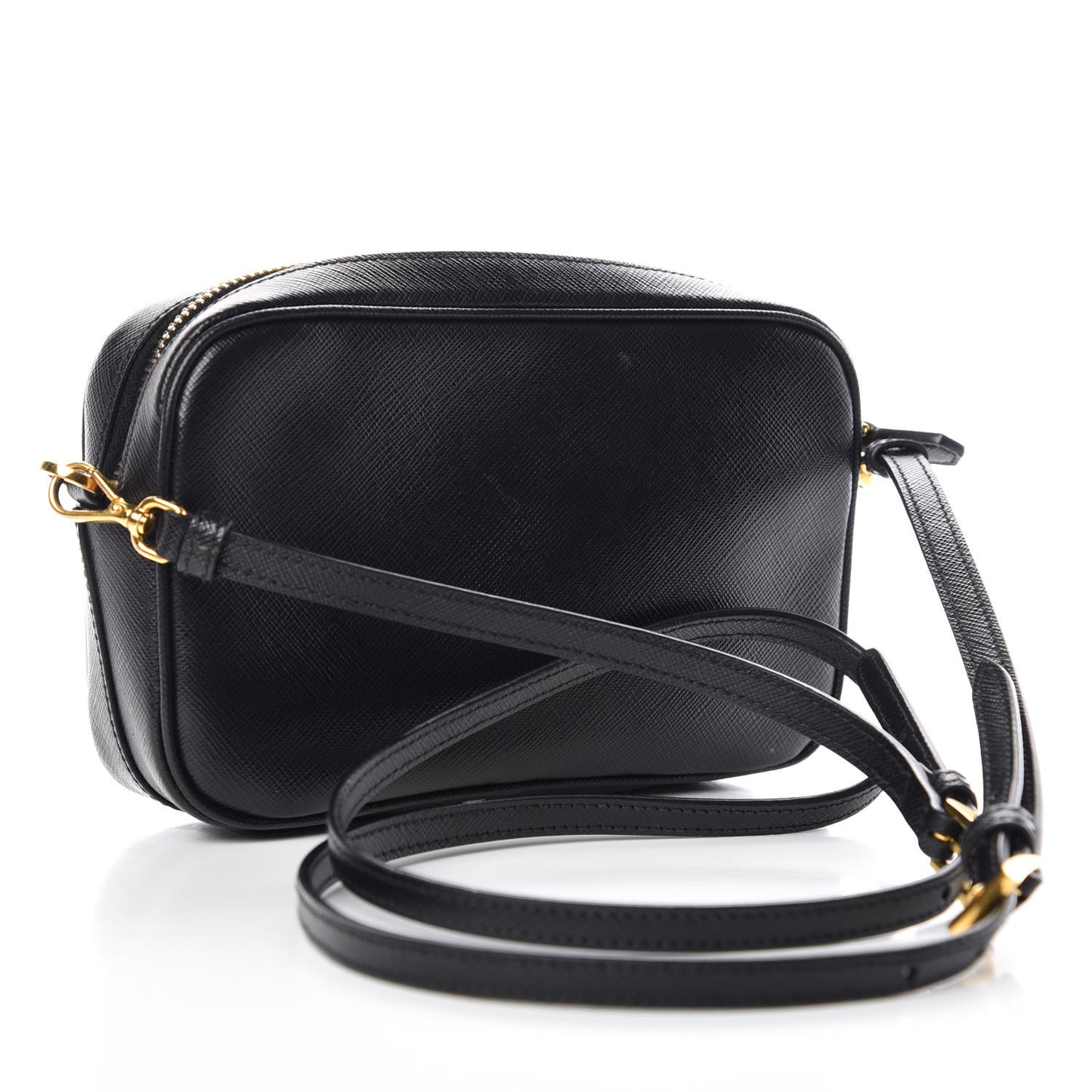 Saffiano Small Camera Crossbody Bag Black