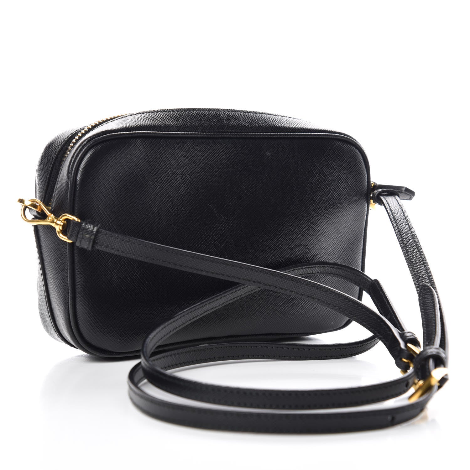 Prada Saffiano Small Camera Crossbody Bag Black 3 of 8