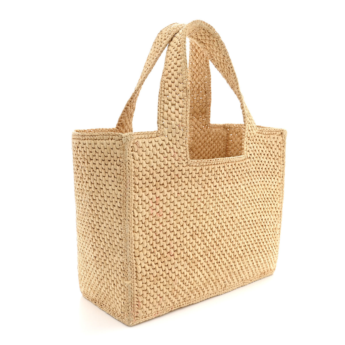 Raffia Paula's Ibiza Small Font Tote Natural Tan