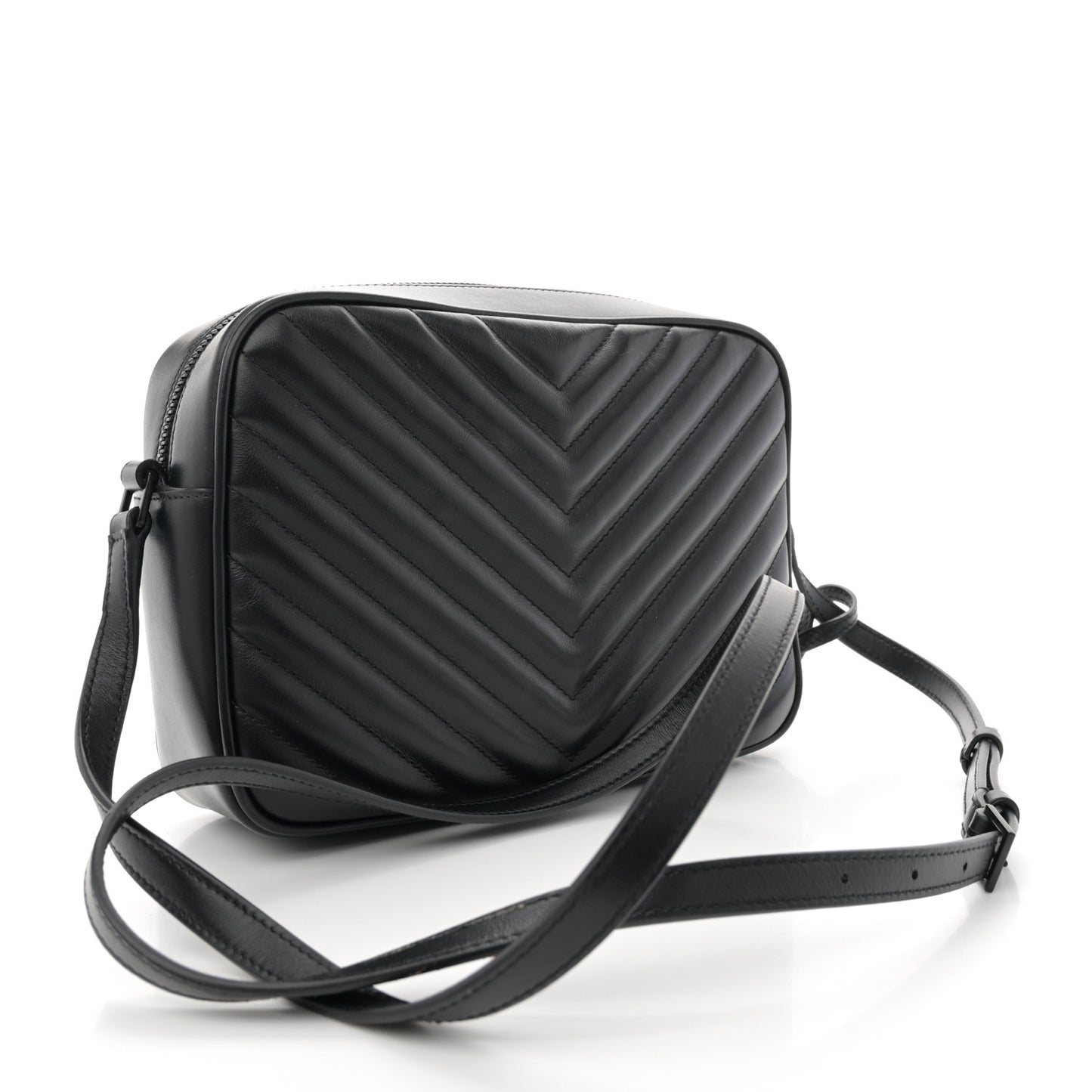 Calfskin Matelasse Monogram Monochrome Lou Camera Bag Black