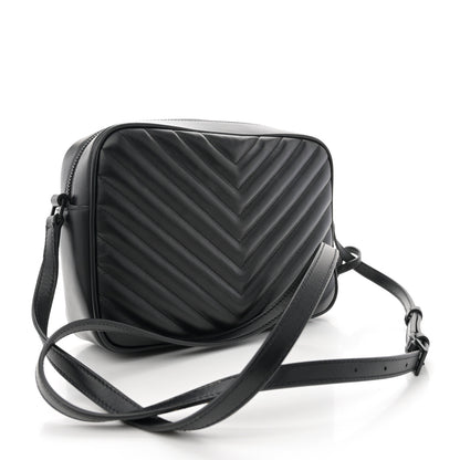 Saint Laurent Calfskin Matelasse Monogram Monochrome Lou Camera Bag Black 3 of 10