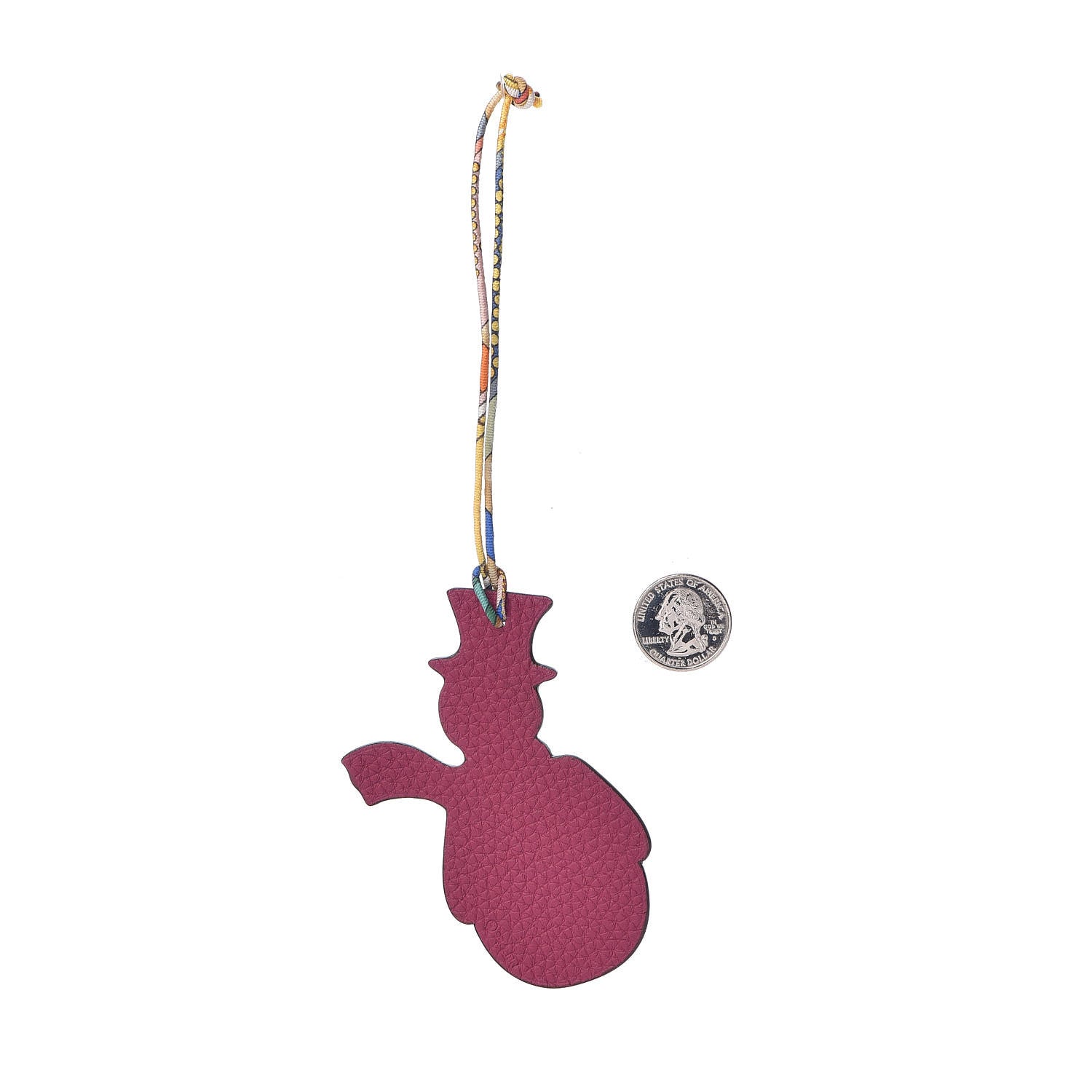 Hermes Togo Epsom Petit H Snowman Bag Charm Tosca Sanguine 2 of 2
