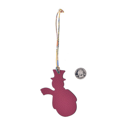 Hermes Togo Epsom Petit H Snowman Bag Charm Tosca Sanguine 2 of 2