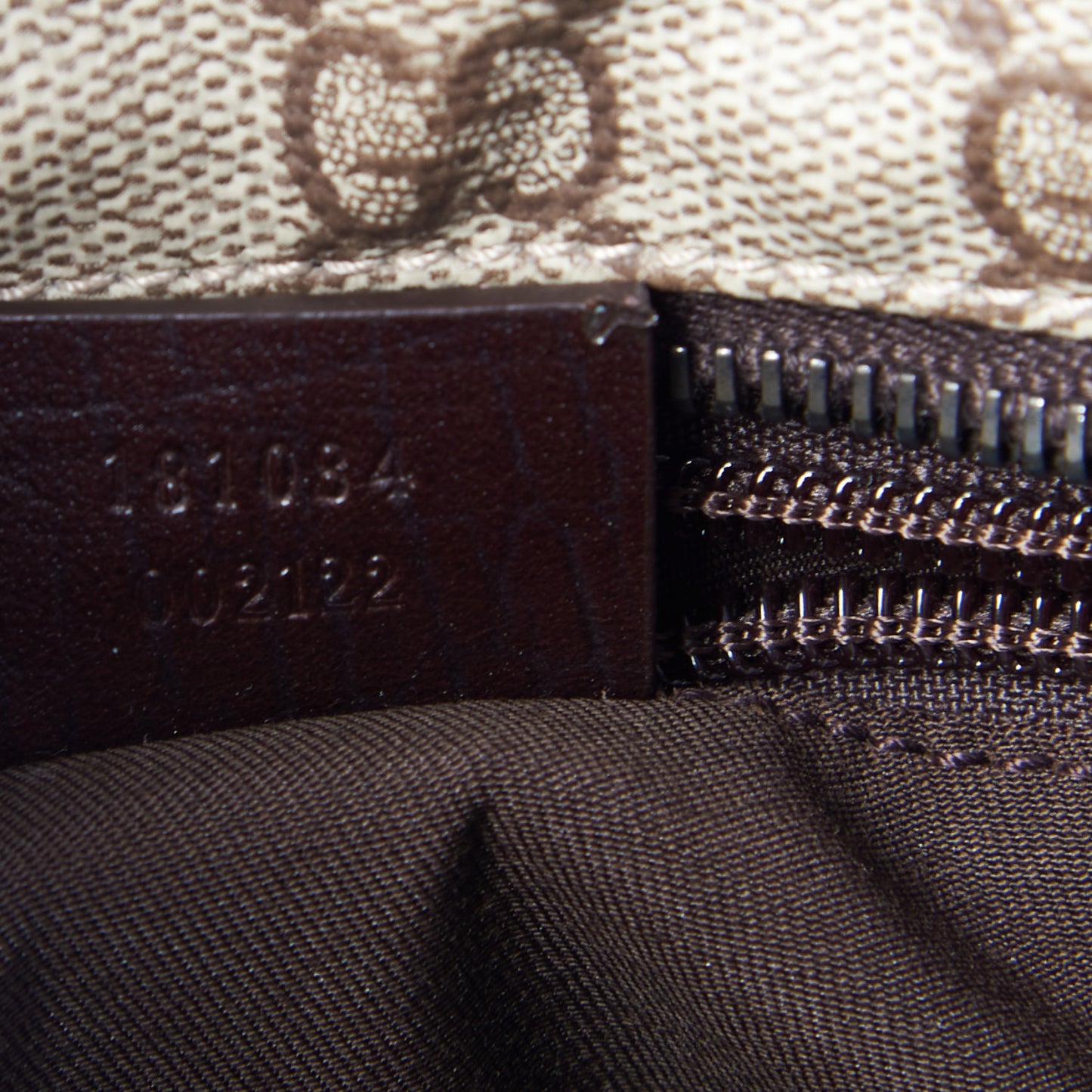 GG Supreme Monogram Medium Zippered Shopping Tote Dark Brown