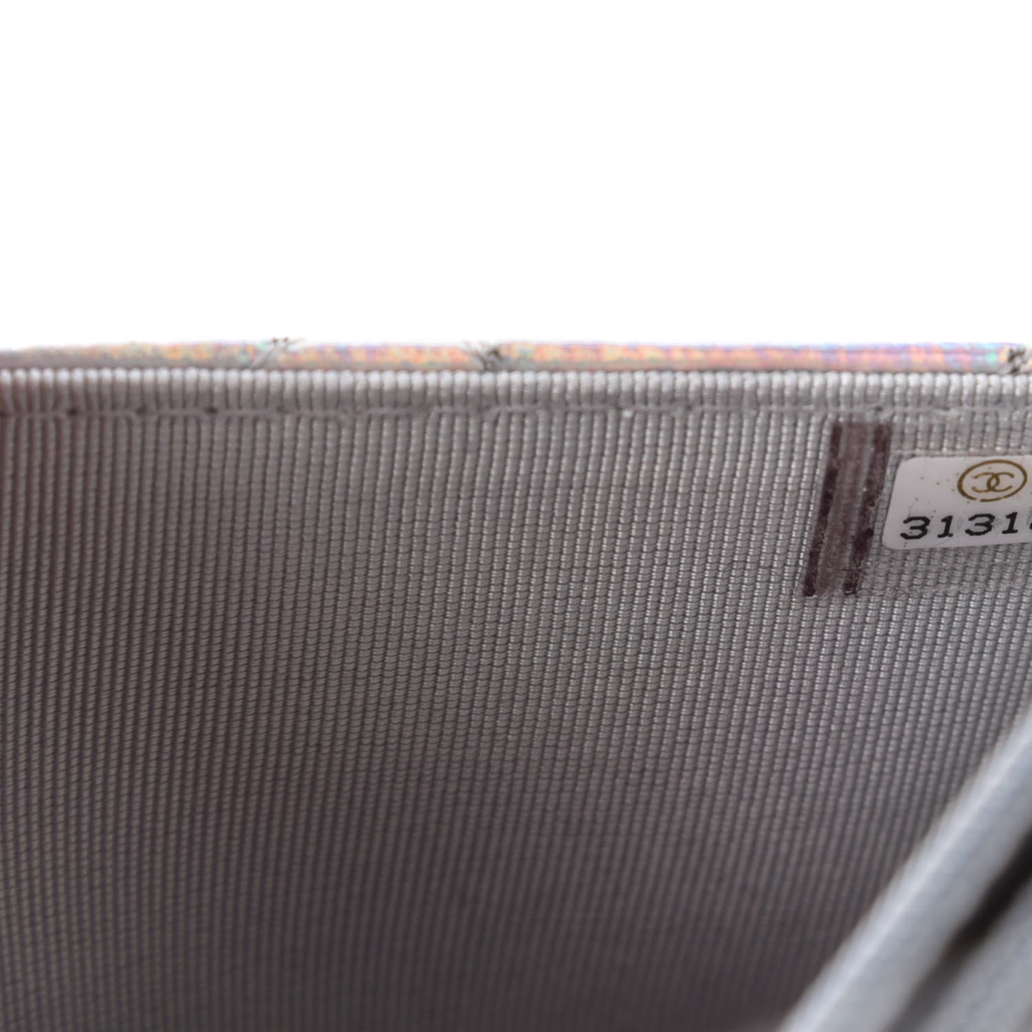 Chanel Iridescent Goatskin Quilted Wallet On Chain WOC Silver 10 of 12