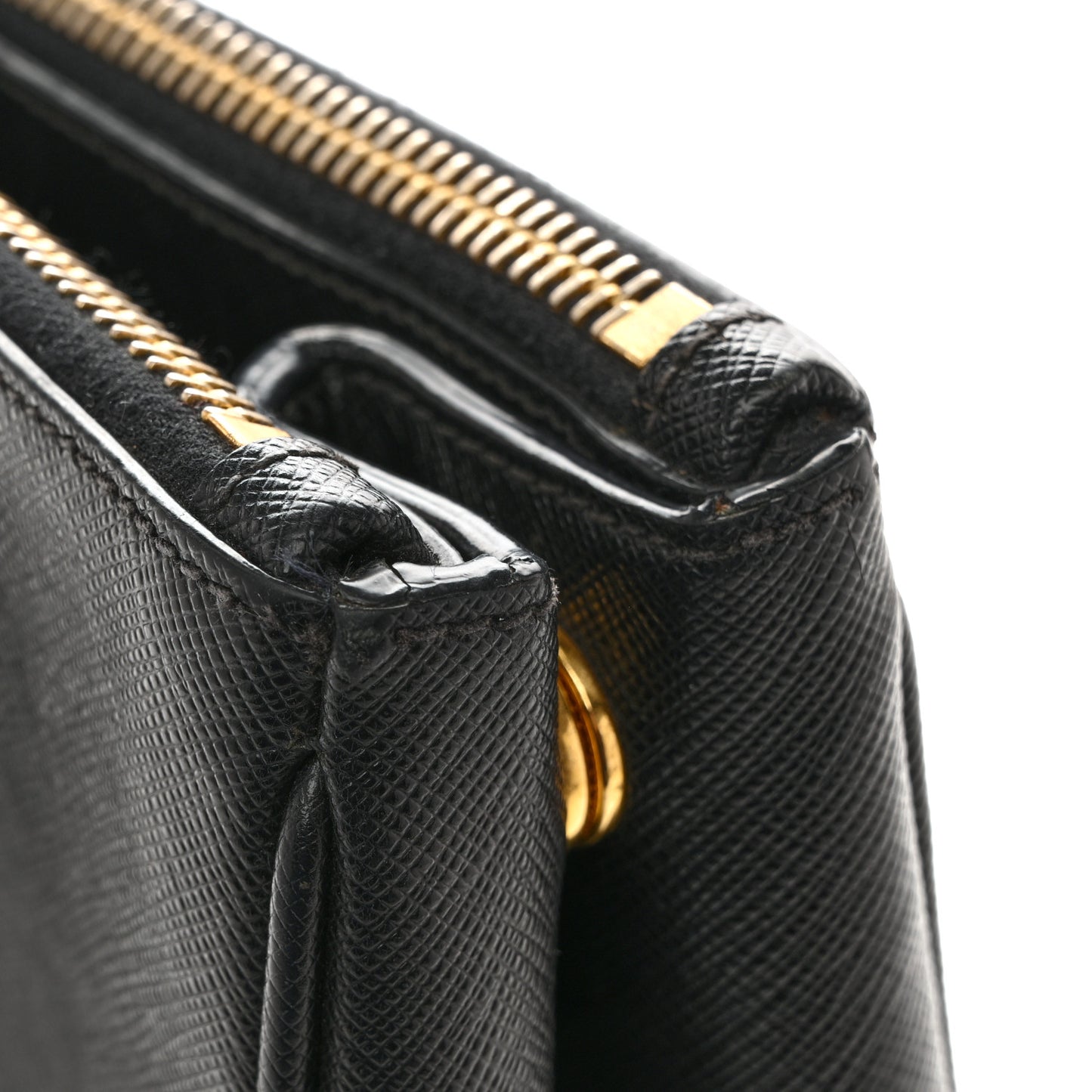Saffiano Lux Medium Galleria Double Zip Tote Black