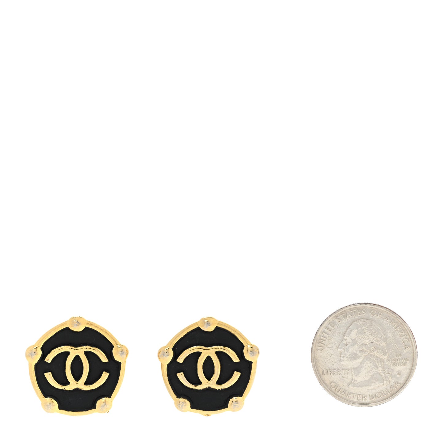 CC Clip On Earrings Black Gold