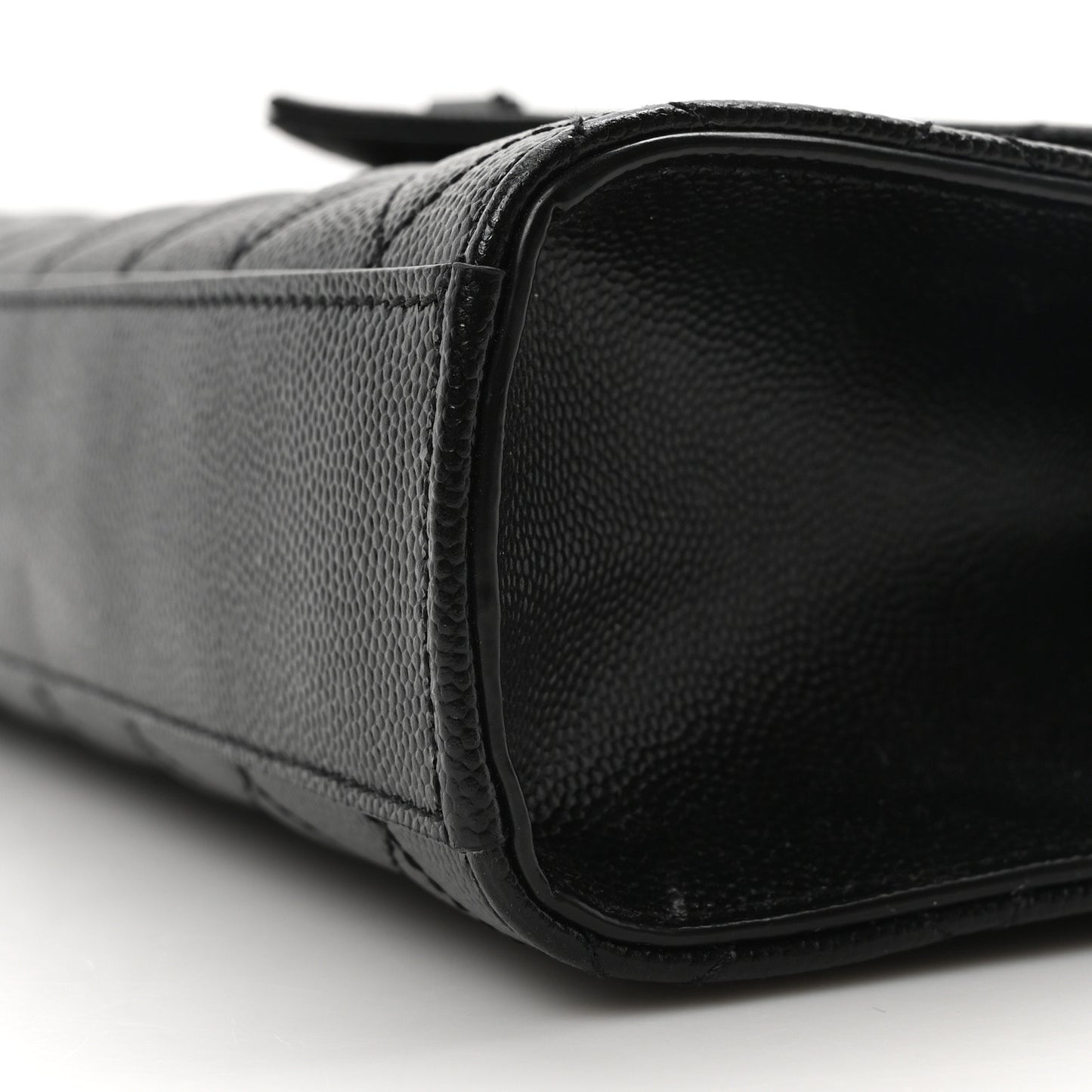 Grain De Poudre Textured Mixed Matelasse Triquilt Medium Monogram Monochrome Satchel Black