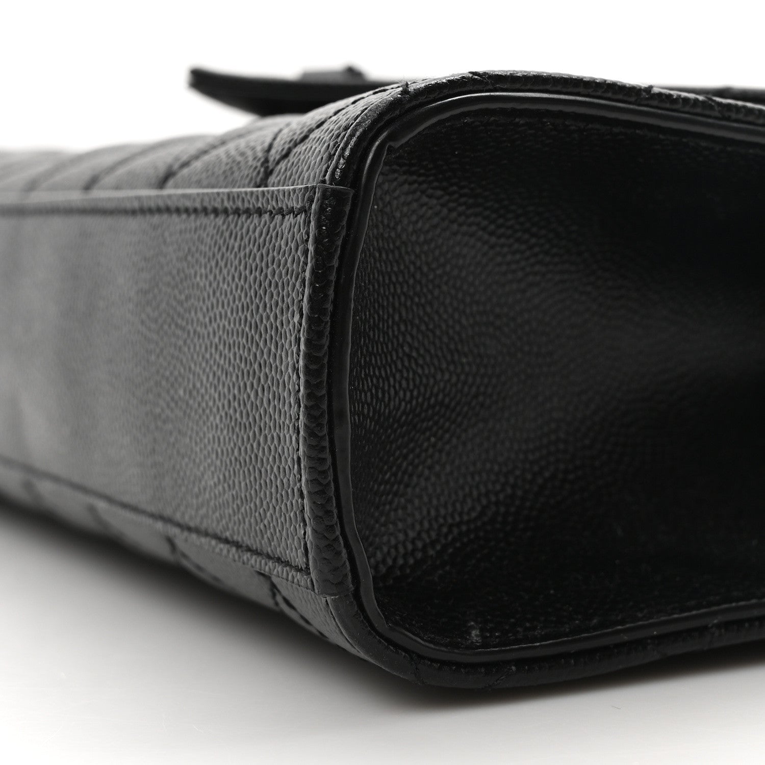 Saint Laurent Grain De Poudre Textured Mixed Matelasse Triquilt Medium Monogram Monochrome Satchel Black 19 of 22